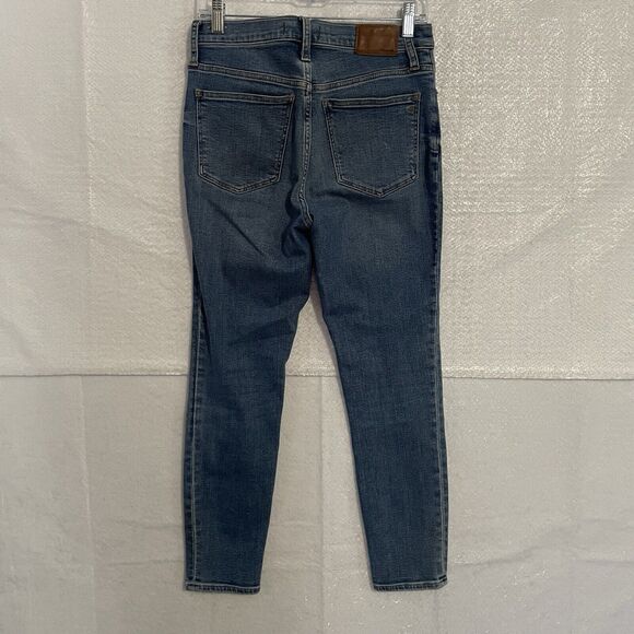 Madewell Jeans Women’s 27 Blue Medium Wash 9” Mid-Rise Skinny Crop Button Fly - Picture 2 of 11